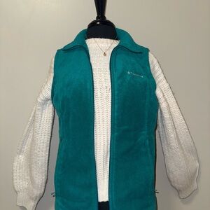 Columbia Turquoise Sleeveless Fleece Jacket